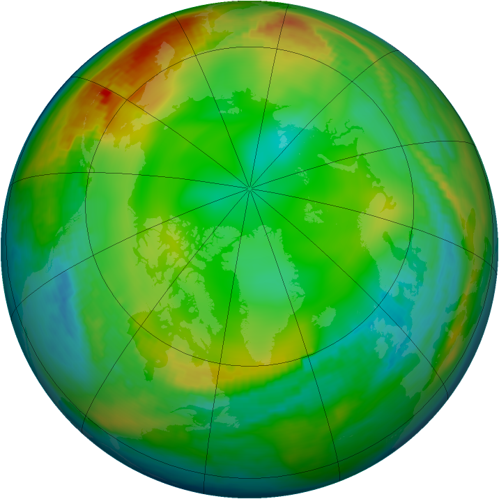 Arctic ozone map for 30 December 1980